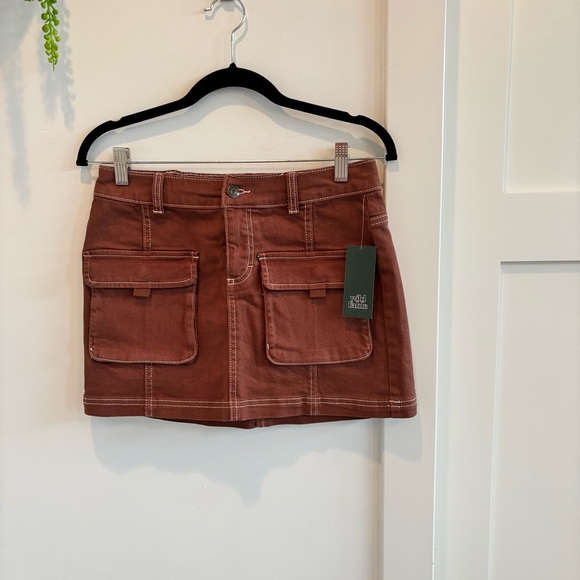 Wild Fable NWT Cargo Style Brown Denim Women's Mini Skirt Size XS - Picture 1 of 6